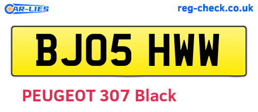 BJ05HWW are the vehicle registration plates.