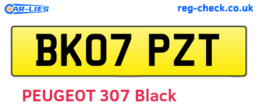 BK07PZT are the vehicle registration plates.
