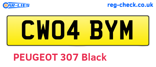 CW04BYM are the vehicle registration plates.