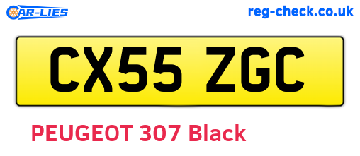 CX55ZGC are the vehicle registration plates.