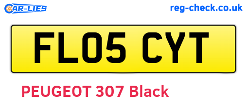 FL05CYT are the vehicle registration plates.