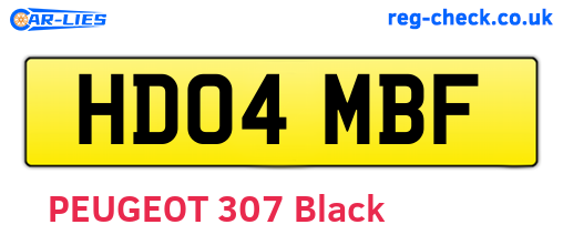 HD04MBF are the vehicle registration plates.