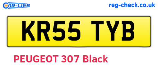 KR55TYB are the vehicle registration plates.