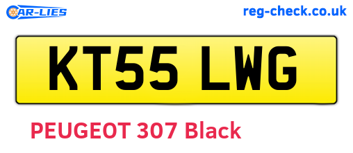 KT55LWG are the vehicle registration plates.