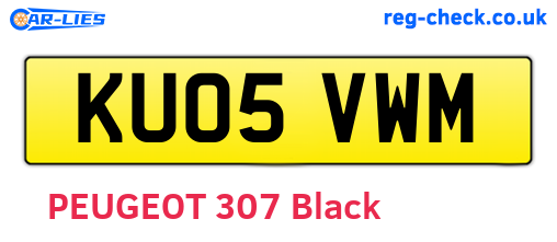 KU05VWM are the vehicle registration plates.