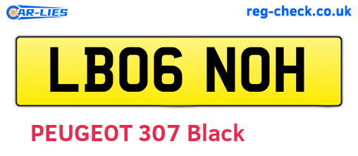 LB06NOH are the vehicle registration plates.
