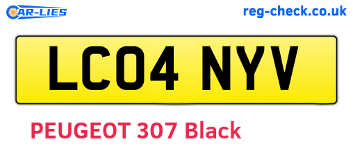 LC04NYV are the vehicle registration plates.