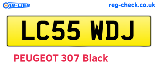 LC55WDJ are the vehicle registration plates.