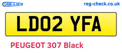 LD02YFA are the vehicle registration plates.