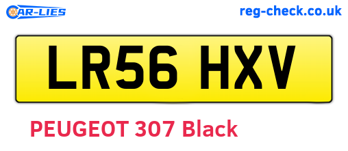 LR56HXV are the vehicle registration plates.