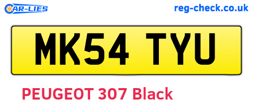 MK54TYU are the vehicle registration plates.