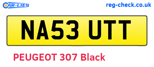NA53UTT are the vehicle registration plates.