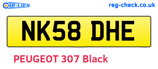 NK58DHE are the vehicle registration plates.
