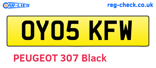 OY05KFW are the vehicle registration plates.