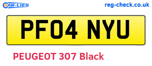 PF04NYU are the vehicle registration plates.