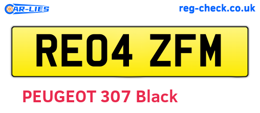 RE04ZFM are the vehicle registration plates.