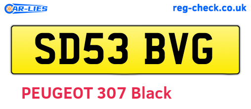 SD53BVG are the vehicle registration plates.