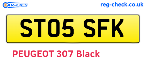 ST05SFK are the vehicle registration plates.