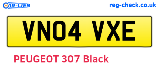 VN04VXE are the vehicle registration plates.