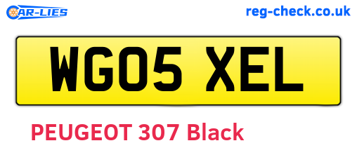 WG05XEL are the vehicle registration plates.
