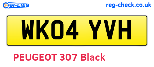 WK04YVH are the vehicle registration plates.