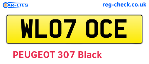 WL07OCE are the vehicle registration plates.
