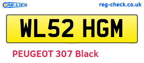WL52HGM are the vehicle registration plates.