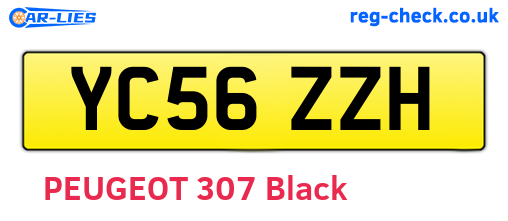YC56ZZH are the vehicle registration plates.