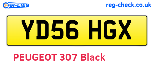 YD56HGX are the vehicle registration plates.