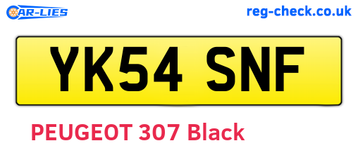 YK54SNF are the vehicle registration plates.
