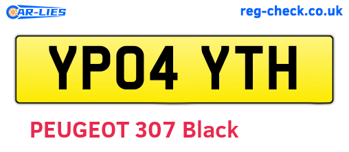 YP04YTH are the vehicle registration plates.
