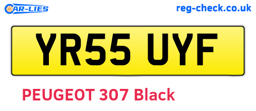 YR55UYF are the vehicle registration plates.