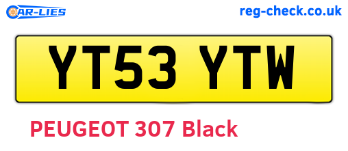YT53YTW are the vehicle registration plates.