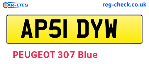 AP51DYW are the vehicle registration plates.