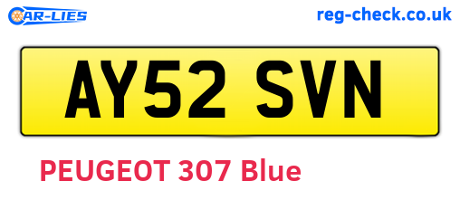 AY52SVN are the vehicle registration plates.