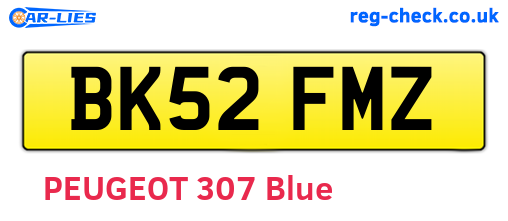 BK52FMZ are the vehicle registration plates.