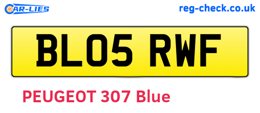 BL05RWF are the vehicle registration plates.