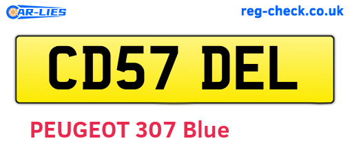 CD57DEL are the vehicle registration plates.