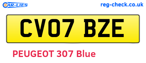 CV07BZE are the vehicle registration plates.