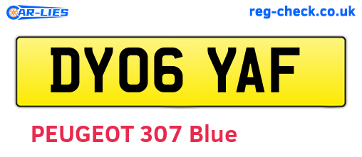 DY06YAF are the vehicle registration plates.