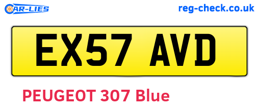EX57AVD are the vehicle registration plates.