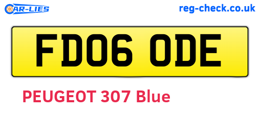FD06ODE are the vehicle registration plates.