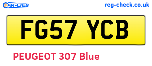 FG57YCB are the vehicle registration plates.