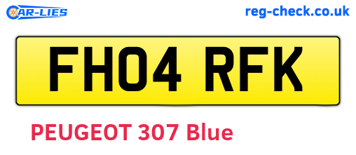 FH04RFK are the vehicle registration plates.