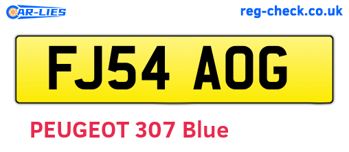 FJ54AOG are the vehicle registration plates.