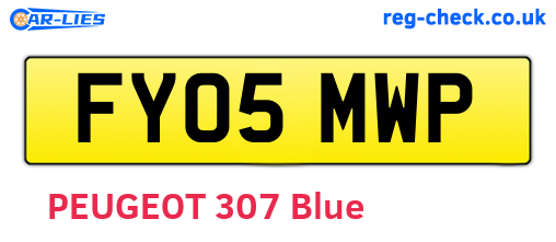 FY05MWP are the vehicle registration plates.