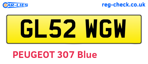 GL52WGW are the vehicle registration plates.
