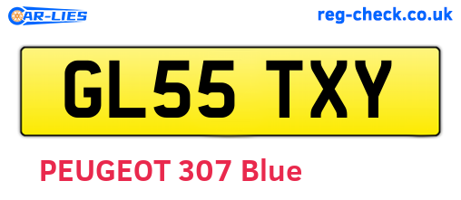 GL55TXY are the vehicle registration plates.