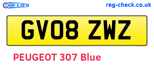 GV08ZWZ are the vehicle registration plates.