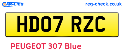 HD07RZC are the vehicle registration plates.